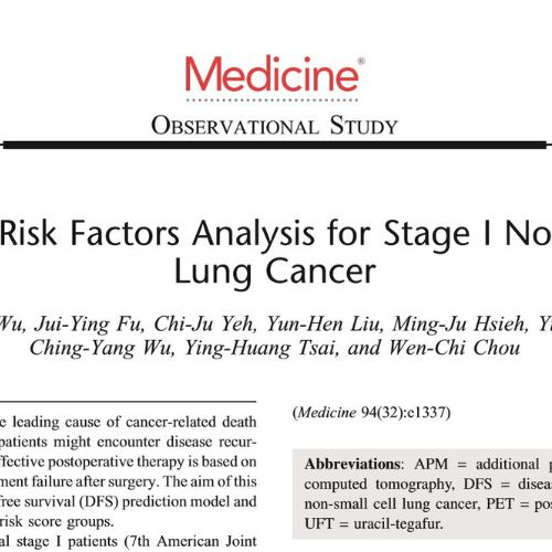 吳青陽醫師之肺癌研究文章，獲 medicine 刊登！